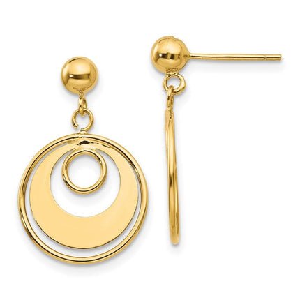 14k Circle Post Earrings ,