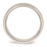 Stainless Steel Polished Diamond Cut Ring ,