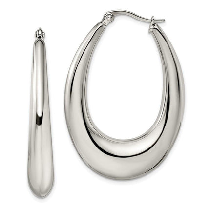 Stainless Steel Polished Hoop Earrings ,