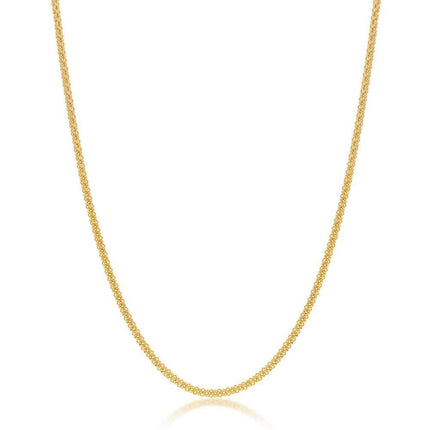 Sterling Silver 1.8mm Popcorn Chain - Gold Plated ,