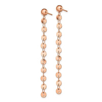 Stainless Steel Polished Rose IP-plated Post Dangle Earrings ,