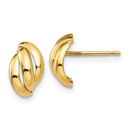 14k Polished Fancy Post Earrings ,