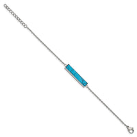 Stainless Steel Polished w/Reconstructed Howlite w/1.25in ext. Bracelet ,