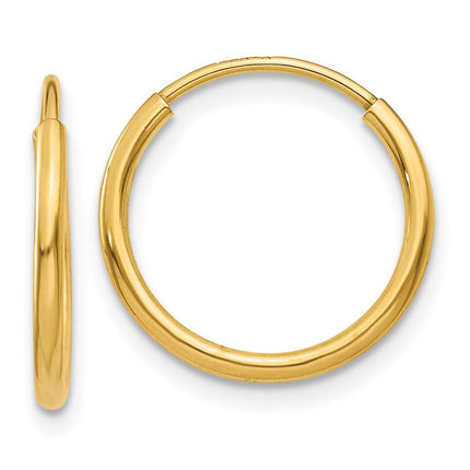 14k 1.25mm Endless Hoop Earring ,