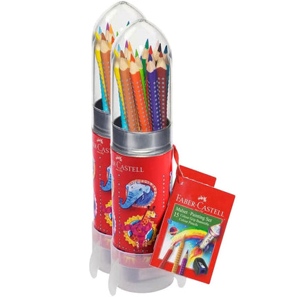 Faber-Castell 112457 Colour Grip Rocket Colour Pencils, 16 pieces (2 Pack) ,