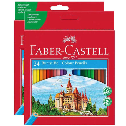 Faber-Castell 120124 Classic Colour Cardboard Wallet of 24 Pencils (2 Pack) ,