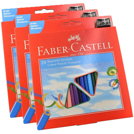 Faber-Castell 120524 Classic Colour Wood Pencils, Wallet of 24 (3 Pack) ,