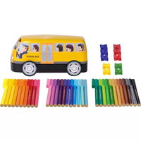 Faber-Castell 155532 Connector School Bus Tip Pen Set, 43 pieces (2 Pack) ,