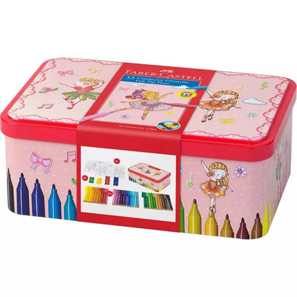 Faber-Castell Ballerina Pen Set - Connector Felt Tip with Clips, 33 pieces | 155534 ,