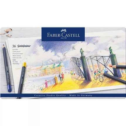 Faber-Castell Colour Pencils - Goldfaber High Break Resistant, Tin of 36 | 114736 ,