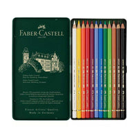 Faber-Castell Colour Pencils - Polychromos Thick 3.8 mm Lead, Tin of 12 | 110012 ,