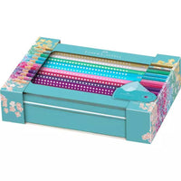 Faber-Castell Pencil Set - Sparkle Turquoise Tin Pencil Set, 20 pieces | 201641 ,