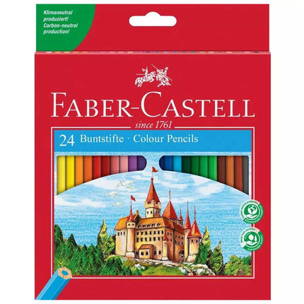 Faber-Castell Pencils  - Classic Colour Hexagonal, Cardboard Wallet of 24 | 120124 ,
