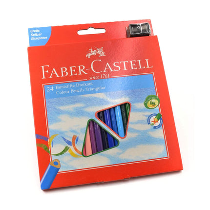 Faber-Castell Pencils - Classic Colour Triangular, Cardboard Wallet of 24 | 120524 ,