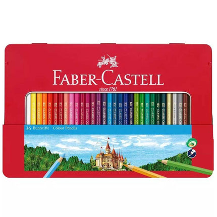 Faber-Castell Pencils  - Classic Colour Wood Hexagonal Shape, Tin of 36 | 115886 ,