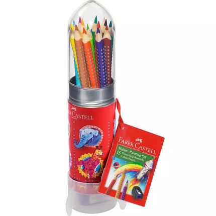 Faber-Castell Rocket Pencil Set - Colour Grip Triangular Barrel, 16 Pieces | 112457 ,