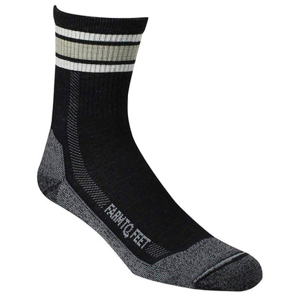 Farm to Feet Men's Socks - North Conway Lightweight 3/4 Crew, Black | 7058-001-BLK ,