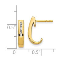 14k Yellow Gold Diamond Earrings ,