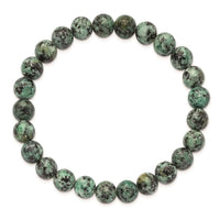 African Pine Agate Beaded Stretch Bracelet ,