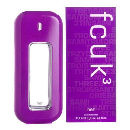 FCUK 3 by French Connection, 3.4 oz Eau De Toilette Spray for women (F.C.U.K) ,