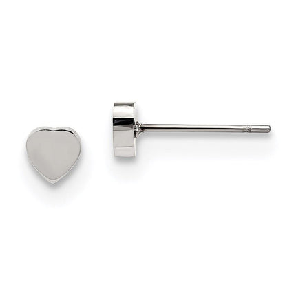 Stainless Steel Polished Heart Post Earrings ,