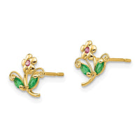 Madi K Kid's 14k CZ Flower Post Earrings ,