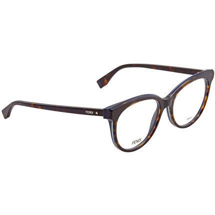 Fendi Women's Eyeglasses - Dark Havana Plastic Cat Eye Frame | FENDI FF0254 086 ,