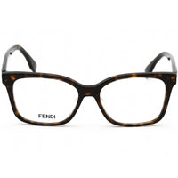 Fendi Women's Eyeglasses - Full Rim Havana Rectangular Plastic Frame | FE50016I 052 ,