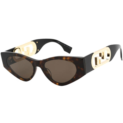 Fendi Women's Sunglasses - Brown Lens Full Rim Dark Tortoise Frame | FE40049I 52E ,