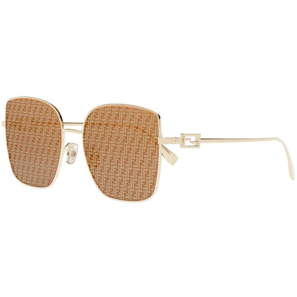 Fendi Women's Sunglasses - Brown Lens Gold Metal Square Shaped Frame | FE40013U 10L ,