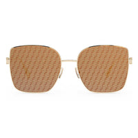 Fendi Women's Sunglasses - Brown Lens Gold Metal Square Shaped Frame | FE40013U 10L ,