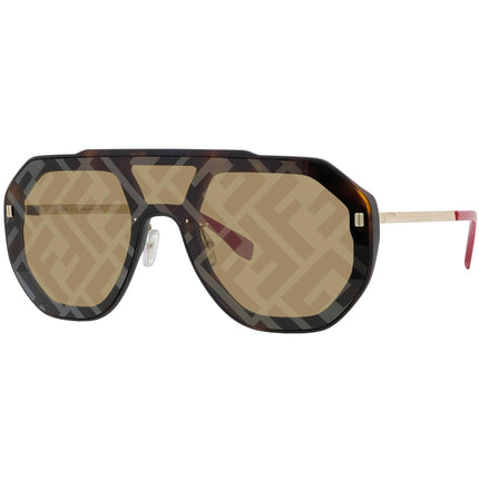 Fendi Women's Sunglasses - Brown with Logo Lens Dark Havana Aviator | FE40006U 52G ,