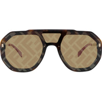 Fendi Women's Sunglasses - Brown with Logo Lens Dark Havana Aviator | FE40006U 52G ,
