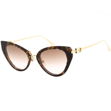 Fendi Women's Sunglasses - Gradient Lens Pattern Dark Brown Frame | FE40014U 55F ,