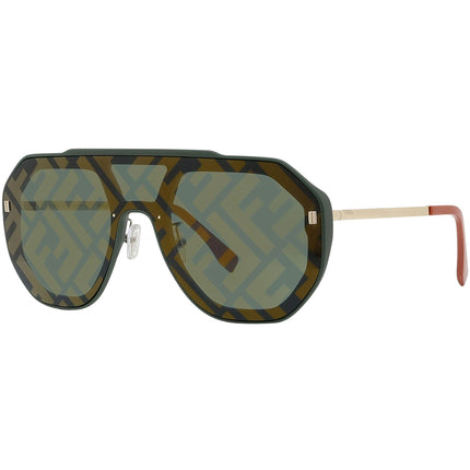 Fendi Women's Sunglasses - Green with Logo Lens Acetate Aviator Frame | FE40006U 32Q ,