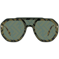 Fendi Women's Sunglasses - Green with Logo Lens Acetate Aviator Frame | FE40006U 32Q ,