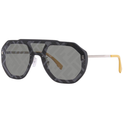 Fendi Women's Sunglasses - Grey with Logo Lens Black Acetate Frame | FE40006U 02C ,
