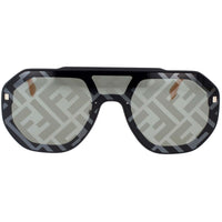 Fendi Women's Sunglasses - Grey with Logo Lens Black Acetate Frame | FE40006U 02C ,