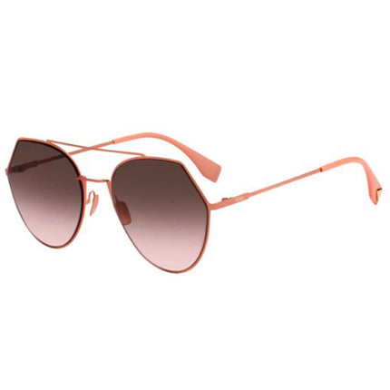Fendi Women's Sunglasses - Peach Metal Aviator Frame | 0194S-0733-53-55-19-140 ,