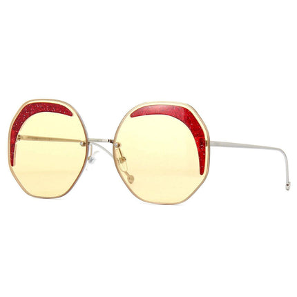 Fendi Women's Sunglasses - Yellow Gold Metal Frame | 0358S-040G-W7-63-19-140 ,