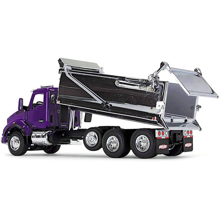 First Gear Day Cab - Kenworth T880 with Rogue Dump Body Truck Purple and Chrome ,