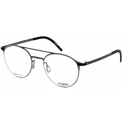 Flexon Men's Eyeglasses - Gunmetal Full Rim Round Aviator Frame | FLEXON B2003 033 ,