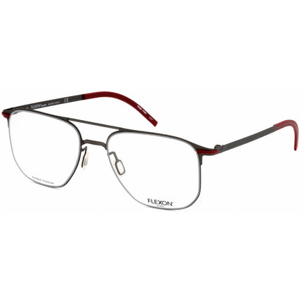Flexon Men's Eyeglasses - Gunmetal Square Full Rim Metal Frame | FLEXON B2004 033 ,