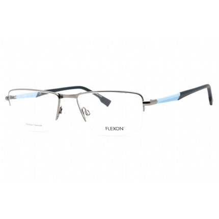 Flexon Men's Eyeglasses - Matte Gunmetal Metal Rectangular Frame | FLEXON E1127 073 ,