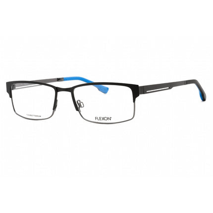 Flexon Unisex Eyeglasses - Full Rim Black Metal Rectangular Frame | FLEXON E1048 001 ,