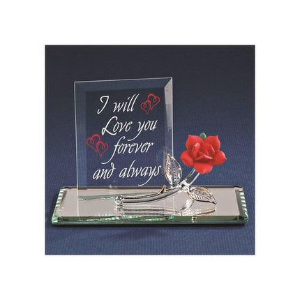 Forever Red Rose Glass Figurine ,