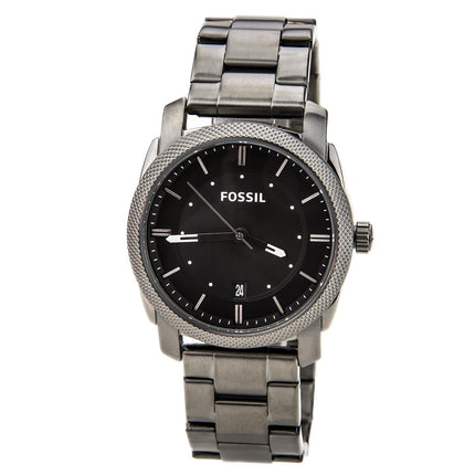 Fossil FS4774 Mens Machine Black Dial Gunmetal Steel Bracelet Watch ,
