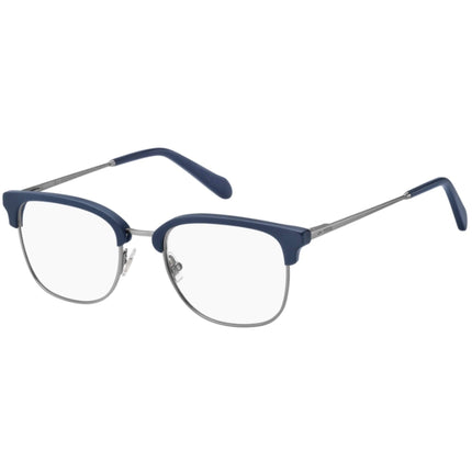 Fossil Men's Eyeglasses - Blue Ruthenium Metal Square Frame | FOSSIL FOS 7078/G 0KU0 ,