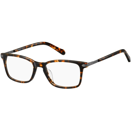 Fossil Men's Eyeglasses - Dark Havana Plastic Rectangular | FOSSIL FOS 7075/G 086 ,