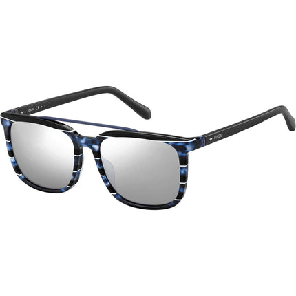 Fossil Men's Sunglasses - Blue Havana/Black Acetate Frame | FOSSIL FOS2090/S 0JBW/T4 ,